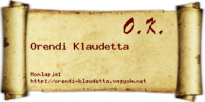 Orendi Klaudetta névjegykártya